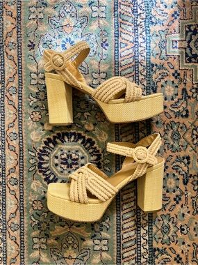 Marc Fisher Braided Platform Block Heel Sandals